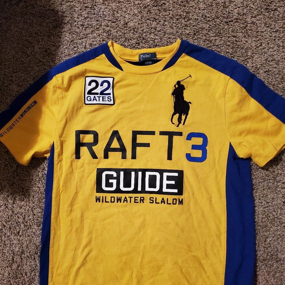RARE 2009 Men's Polo Ralph Lauren Raft Guide 3 Wild Water Slalom Shirt Size L